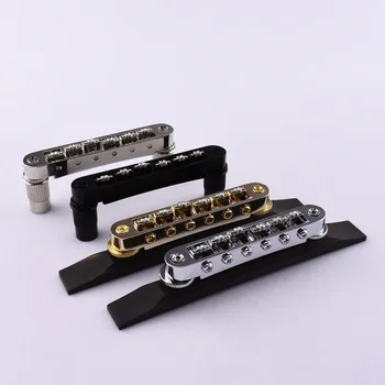 1 комплект Origin Tune-O-Matic Roller Saddle Bridge для джазовой гитары LP SG Archtop с основанием из черного дерева - Сделано в Корее