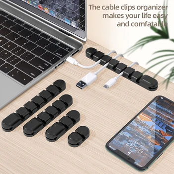 1 шт. Силиконовый кабель для передачи данных, настольное приспособление для управления кабелями, USB-кабель для зарядки мобильного телефона, Органайзер для кабеля для зарядки