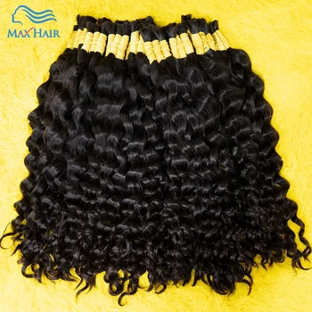 100% Объемное Наращивание Человеческих Волос Virgin Human Hair Deep Curly 10A Объемное Плетение Волос Для Плетения Необработанных Без Утка 18-30 дюймов
