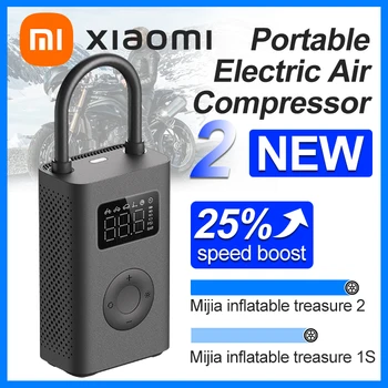 2023 Xiaomi Портативный воздушный насос 2 Mijia Электрический воздушный компрессор Treasure Type-C LED Мультитул Надувной [Увеличить скорость на 25%]