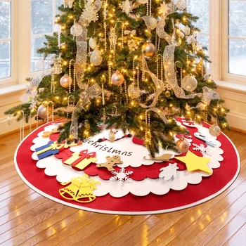 42-дюймовая юбка для праздничных украшений в помещении и на открытом воздухе Комплект юбок для рождественской елки для украшений на Рождественскую елку