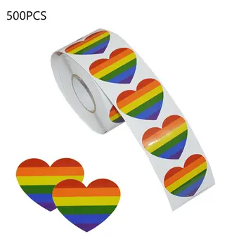500ШТ радужных наклеек квадратной формы для трансгендеров, бисексуалов, асексуалов, бумажных наклеек, печатей, этикеток для сувениров, наклеек-топперов