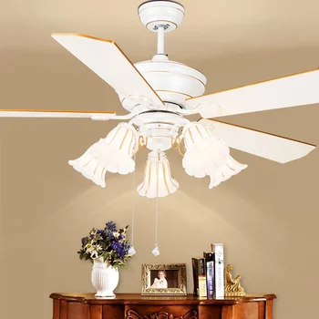 52-дюймовый белый электрический вентилятор из листового дерева, светильник для украшения гостиной ресторана, мебель для спальни с лампой, вентилятор, лампа