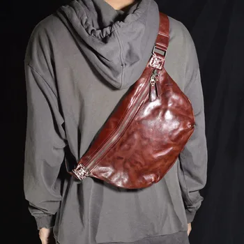 AETOO Винтажная европейская и американская мужская сумка через плечо из воловьей кожи первого слоя, большая вместимость, простой трендовый дизайн складывания, чел