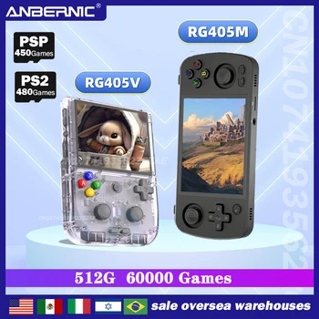ANBERNIC RG405V RG405M Портативная Игровая консоль Android с Сенсорным экраном 12/4 дюйма IPS для PSP PS2 512G 60000games Hall Джойстик