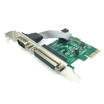 AX99100 1P1S Последовательный параллельный порт RS232 DB25 25Pin PCIE Riser Card PCI-E Extension Converter