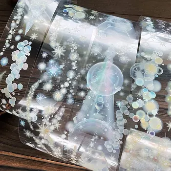 Battypei Винтажная светло-хрустальная ПЭТ-лента Washi для изготовления открыток Декоративная наклейка для скрапбукинга 
