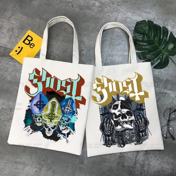 Ghost Band, хозяйственная сумка для хард-рок-группы, продуктовая сумка Ghost B.C., сумка из хэви-метала, сумка для покупок Bolsas De Tela, сумка для покупок Bolsa Jute