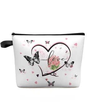 Love Butterfly Flowers Тюльпан, Акварель, Дорожная косметичка на заказ, Переносная сумка для хранения макияжа, женский водонепроницаемый пенал