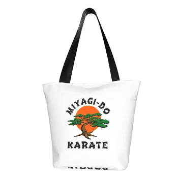 Miyagi Do The Karate Kid Продуктовые Сумки Для покупок С Принтом Холст Shopper Tote Сумка Через плечо Большой Емкости Прочная Сумка Cobra Kai