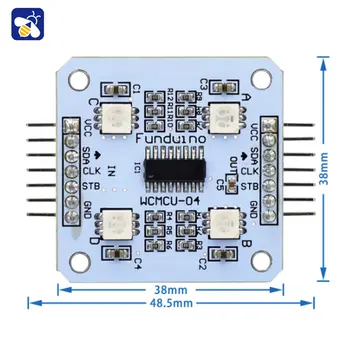 Белый RGB модуль 74HC595 control 4 RGB LED дисплея 5V для микроконтроллера UNO R3