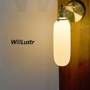 белый плиссированный керамический настенный светильник, фарфоровый настенный светильник, латунный светильник, столовая, спальня, ресторан, прикроватная лампа для отеля