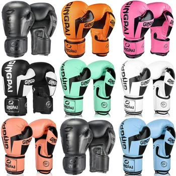 Боксерские перчатки Кожаные Боксерские перчатки для боксерской груши, боевые перчатки для кикбоксинга Муай Тай