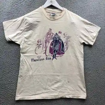 Винтаж 1995 года, футболка Princess Ida VLO, мужская, средний размер, короткий рукав, графическая белая