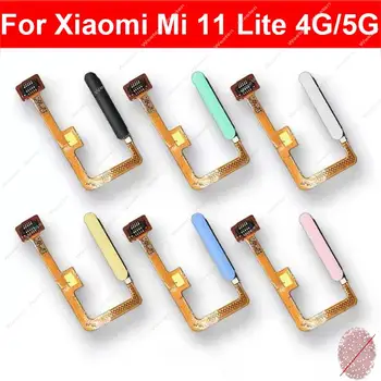 Гибкий кабель датчика отпечатков пальцев для Xiaomi Mi 11 Lite, Mi 11lite, кнопка включения 4G / 5G, гибкая лента датчика отпечатков пальцев без Touch ID