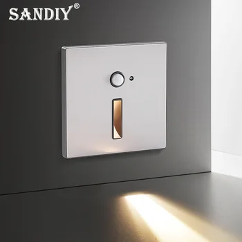 Датчик SANDIY, лестничный светильник, датчик движения, настенный бра, автоматические ночники, встраиваемый светильник для подножия стремянки, шкаф для спальни