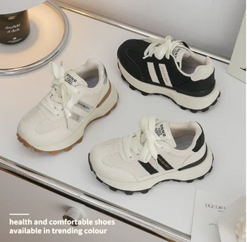 детская обувь 2023 года, весенне-летняя новинка, спортивная обувь на платформе для мужчин и девочек, повседневная обувь в стиле ретро