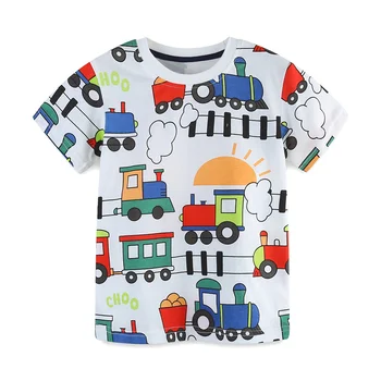 Детские футболки Zeebread, летняя хит продаж, одежда для малышей, модные детские футболки с принтом машин, топы