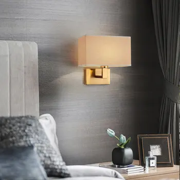 Европейский минималистичный настенный светильник Современный креативный тканевый арт-светильник для спальни, гостиной, кабинета, отелей, кафе, светодиодные светильники