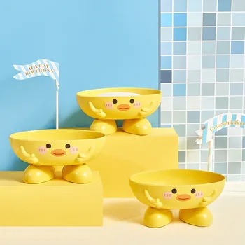 Желтая утка, держатель для слива мыла для душа, симпатичная креативная мыльница для белья, гаджеты для ванной комнаты, декоративные аксессуары для ванной комнаты.
