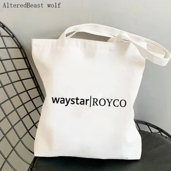 Женская сумка для покупок, холщовая сумка-тоут с принтом Waystar Royco, холщовая сумка-тоут для покупок в стиле харадзюку, женская сумка-тоут через плечо