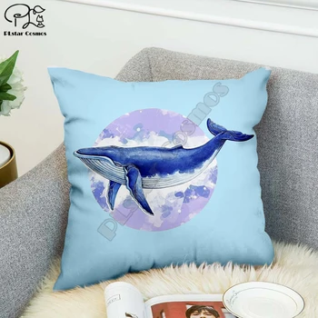 Забавный голубой Кит мечты, наволочка с 3D принтом, декоративные наволочки из полиэстера, наволочка для подушки