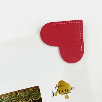 Закладка для вырезок из альбома, винтажная закладка из искусственной кожи в форме сердца, Износостойкий декоративный уголок для книги