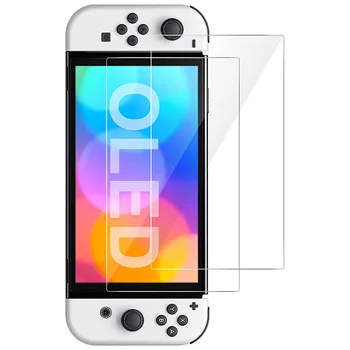 Защитная пленка из закаленного стекла 9H для Nintendo Switch OLED Жесткая защитная пленка для игровой консоли Switch OLED Аксессуары