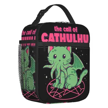 Зов Ктулху Термоизолированные Пакеты Для Ланча Lovecraft Monster Cat Многоразовый Контейнер для Ланча для Школьного Хранения Коробка Для еды