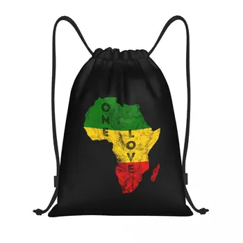 Карта Африки в стиле регги Rasta Музыка Regae Сумки на шнурках Rastafari Afri Спортивная сумка Горячая и легкая