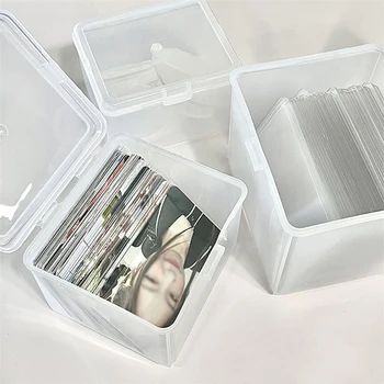Коробка для хранения фотокарточек Прозрачные наклейки Держатель для карточек Korea Idol Настольный Органайзер Для хранения Классификационная коробка Канцелярские принадлежности