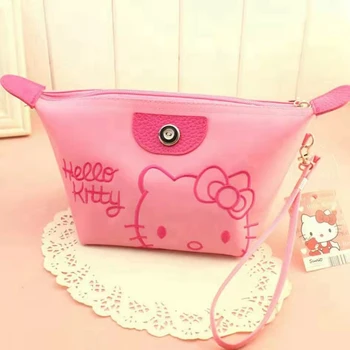 Косметичка Hello Kitty, маленькая портативная простая сумка для милой девушки, вместительная дорожная Водонепроницаемая сумка для хранения средств по уходу за кожей
