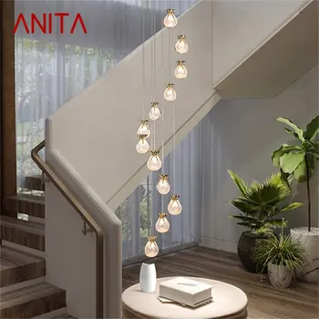 Креативная люстра ANITA Nordic, современные светильники, Подвесное освещение, домашняя светодиодная подсветка для лестничного холла