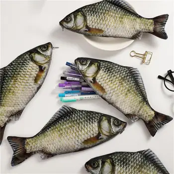 Креативный пенал с имитацией соленой рыбы, большая емкость, сумка для карандашей, Забавные школьные пеналы, канцелярские принадлежности