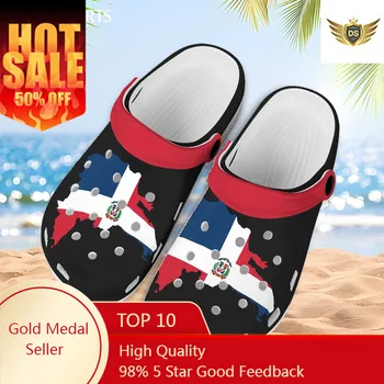 Летние уличные нескользящие сандалии с флагом Доминиканской Республики, Легкая пляжная обувь на плоской подошве, Унисекс, Пара домашних тапочек для спальни