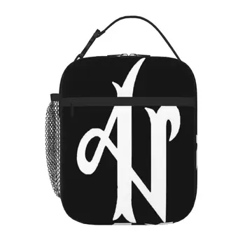 Логотип Camiseta Negra Adexe Y Nau, 100 % термосумка Algodon Tallas для ланча, Термоконтейнер, Детская сумка для еды