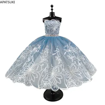 Льдисто-голубое балетное платье-пачка для кукол Барби, аксессуары для кукол 1/6, Одежда для танцев, 3-слойная юбка, вечернее платье