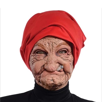 Маска для Хэллоуина Маска для курящей старой бабушки Латексные маски Реалистичный костюм реквизит для косплея на Хэллоуин