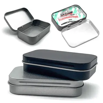 Металлическая Железная коробка с Мини Откидной крышкой Пустой Органайзер для ювелирных изделий Матовый контейнер для таблеток и конфет на петлях Кусачки для ногтей