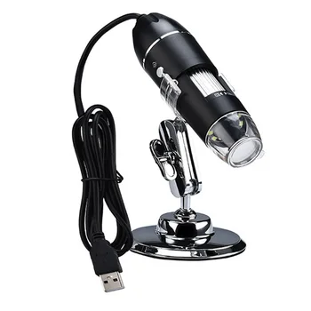 Микроскоп с регулируемым интерфейсом USB, стереолупа высокой четкости, пластиковые Профессиональные электронные микроскопы 1000X