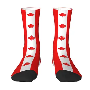 Модные мужские носки с изображением флага Канады, теплые дышащие носки унисекс с 3D принтом Canadian Pride Crew