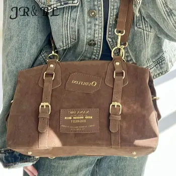 Модный дизайнерский ретро-ярлык коричневого цвета, многофункциональный женский рюкзак для отдыха, простая Универсальная студенческая сумка через плечо большой емкости.