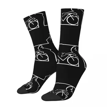 Мужские носки в стиле хип-хоп, ретро, велосипедные, сумасшедшие, La Linea, сериал The Line, унисекс, уличный стиль, бесшовный принт, забавный экипаж, носки для мальчиков в подарок