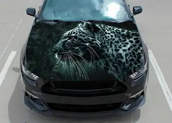 Наклейка на капот автомобиля леопардовая виниловая наклейка графическая наклейка на обертку наклейка на грузовик наклейка на капот грузовика графическая наклейка на капот череп f150 Автомобиль jaguar НА ЗАКАЗ