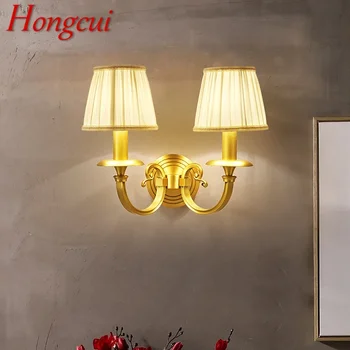 Настенный светильник Hongcui American из латуни, Прикроватная лампа для гостиной, спальни, ретро-гостиничный коридор, настенный светильник для прихожей