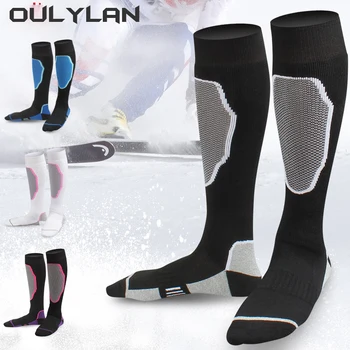 Новые лыжные носки, толстые спортивные носки для сноуборда, велоспорта, катания на лыжах, футбола, мужские женские влагопоглощающие термоноски с высокой эластичностью
