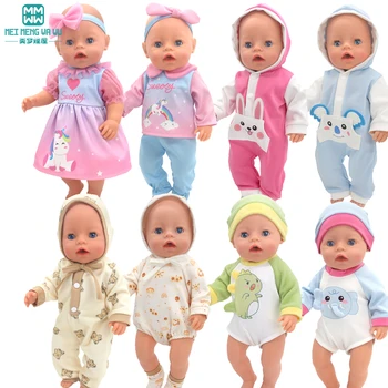 Подходит для 17-18-дюймовых американских кукол и кукольной одежды для новорожденных, модных платьев, комбинезона с капюшоном, юбок на бретелях, игрушек, подарков для девочек