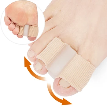 Разделители для пальцев ног, 2 петли, тканевый корректор для большого пальца стопы с гелевой подкладкой для облегчения боли в большом пальце стопы и перекрытия пальца стопы