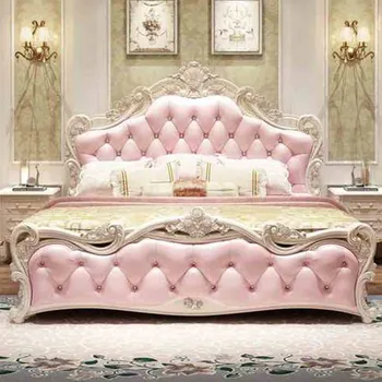 Роскошная Эстетичная Двуспальная Кровать Для Девочки В спальне с кроватью размера 
