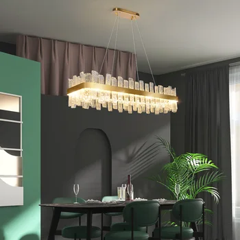 Роскошный современный подвесной светильник, светодиодный хрустальный потолочный светильник для гостиной, Золотые регулируемые светильники, подвесное освещение в лобби отеля